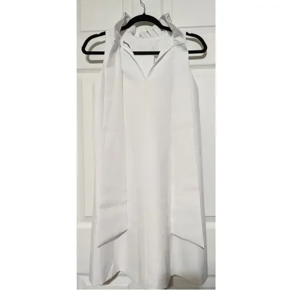 Tuckernuck White Blythe Dress Sleeveless Ruffle Collar Mini Dress Size Small (S)